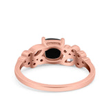 Vintage Style Art Deco Cushion and Marquise Wedding Engagement Ring Simulated Cubic Zirconia 925 Sterling Silver