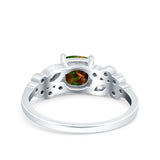 Vintage Style Art Deco Cushion and Marquise Wedding Engagement Ring Simulated Cubic Zirconia 925 Sterling Silver