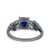 Vintage Style Art Deco Cushion and Marquise Wedding Engagement Ring Simulated Cubic Zirconia 925 Sterling Silver