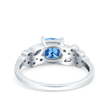 Vintage Style Art Deco Cushion and Marquise Wedding Engagement Ring Simulated Cubic Zirconia 925 Sterling Silver