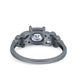 Vintage Style Art Deco Cushion and Marquise Wedding Engagement Ring Simulated Cubic Zirconia 925 Sterling Silver