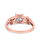 Vintage Style Art Deco Cushion and Marquise Wedding Engagement Ring Simulated Cubic Zirconia 925 Sterling Silver