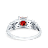 Vintage Style Art Deco Cushion and Marquise Wedding Engagement Ring Simulated Cubic Zirconia 925 Sterling Silver