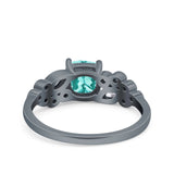 Vintage Style Art Deco Cushion and Marquise Wedding Engagement Ring Simulated Cubic Zirconia 925 Sterling Silver