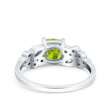 Vintage Style Art Deco Cushion and Marquise Wedding Engagement Ring Simulated Cubic Zirconia 925 Sterling Silver