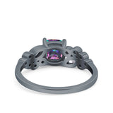 Vintage Style Art Deco Cushion and Marquise Wedding Engagement Ring Simulated Cubic Zirconia 925 Sterling Silver