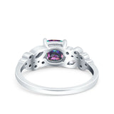 Vintage Style Art Deco Cushion and Marquise Wedding Engagement Ring Simulated Cubic Zirconia 925 Sterling Silver