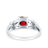 Vintage Style Art Deco Cushion and Marquise Wedding Engagement Ring Simulated Cubic Zirconia 925 Sterling Silver