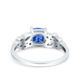 Vintage Style Art Deco Cushion and Marquise Wedding Engagement Ring Simulated Cubic Zirconia 925 Sterling Silver