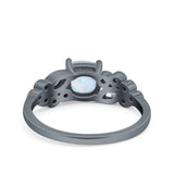 Vintage Style Art Deco Cushion and Marquise Wedding Engagement Ring Simulated Cubic Zirconia 925 Sterling Silver