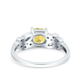 Vintage Style Art Deco Cushion and Marquise Wedding Engagement Ring Simulated Cubic Zirconia 925 Sterling Silver