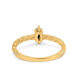 Vintage Style Twisted Half Eternity Band Marquise Wedding Engagement Ring Simulated Cubic Zirconia 925 Sterling Silver