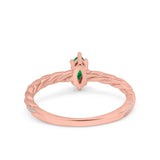 Vintage Style Twisted Half Eternity Band Marquise Wedding Engagement Ring Simulated Cubic Zirconia 925 Sterling Silver