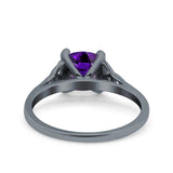 Celtic Art Deco Wedding Engagement Bridal Ring Round Simulated Cubic Zirconia 925 Sterling Silver