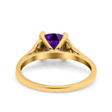 Celtic Art Deco Wedding Engagement Bridal Ring Round Simulated Cubic Zirconia 925 Sterling Silver