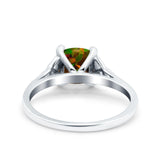 Celtic Art Deco Wedding Engagement Bridal Ring Round Simulated Cubic Zirconia 925 Sterling Silver