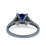 Celtic Art Deco Wedding Engagement Bridal Ring Round Simulated Cubic Zirconia 925 Sterling Silver