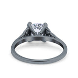 Celtic Art Deco Wedding Engagement Bridal Ring Round Simulated Cubic Zirconia 925 Sterling Silver