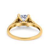 Celtic Art Deco Wedding Engagement Bridal Ring Round Simulated Cubic Zirconia 925 Sterling Silver