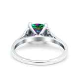 Celtic Art Deco Wedding Engagement Bridal Ring Round Simulated Cubic Zirconia 925 Sterling Silver