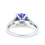 Celtic Art Deco Wedding Engagement Bridal Ring Round Simulated Cubic Zirconia 925 Sterling Silver