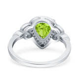 Halo Art Deco Wedding Pear Bridal Ring Marquise Round Simulated Cubic Zirconia 925 Sterling Silver
