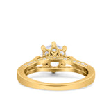Art Deco Wedding Engagement Bridal Ring Round Simulated Cubic Zirconia 925 Sterling Silver