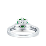 Art Deco Wedding Engagement Bridal Ring Round Simulated Cubic Zirconia 925 Sterling Silver