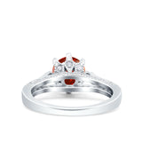 Art Deco Wedding Engagement Bridal Ring Round Simulated Cubic Zirconia 925 Sterling Silver