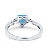 Art Deco Heart Three Stone Wedding Bridal Ring Round Black Simulated Cubic Zirconia 925 Sterling Silver