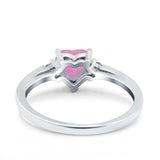 Art Deco Heart Three Stone Wedding Bridal Ring Round Amethyst Simulated Cubic Zirconia 925 Sterling Silver