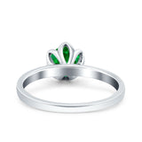 Art Deco Wedding Bridal Ring Round Simulated Cubic Zirconia 925 Sterling Silver