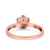 Art Deco Wedding Bridal Ring Round Simulated Cubic Zirconia 925 Sterling Silver