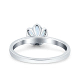 Art Deco Wedding Bridal Ring Round Simulated Cubic Zirconia 925 Sterling Silver