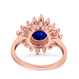 Art Deco Wedding Engagement Bridal Ring Baguette Round Simulated Cubic Zirconia 925 Sterling Silver