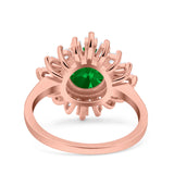 Art Deco Wedding Engagement Bridal Ring Baguette Round Simulated Cubic Zirconia 925 Sterling Silver