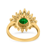 Art Deco Wedding Engagement Bridal Ring Baguette Round Simulated Cubic Zirconia 925 Sterling Silver