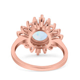 Art Deco Wedding Engagement Bridal Ring Baguette Round Simulated Cubic Zirconia 925 Sterling Silver