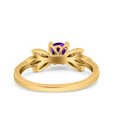 Art Deco Wedding Bridal Ring Leaf Dainty Round Simulated Cubic Zirconia 925 Sterling Silver