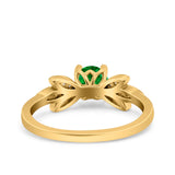 Art Deco Wedding Bridal Ring Leaf Dainty Round Simulated Cubic Zirconia 925 Sterling Silver