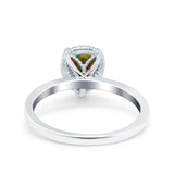 Vintage Style Art Deco Solitaire Accent Pear Wedding Engagement Ring Simulated Cubic Zirconia 925 Sterling Silver