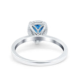 Vintage Style Art Deco Solitaire Accent Pear Wedding Engagement Ring Simulated Cubic Zirconia 925 Sterling Silver