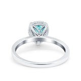 Vintage Style Art Deco Solitaire Accent Pear Wedding Engagement Ring Simulated Cubic Zirconia 925 Sterling Silver