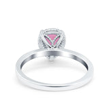 Vintage Style Art Deco Solitaire Accent Pear Wedding Engagement Ring Simulated Cubic Zirconia 925 Sterling Silver