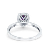 Vintage Style Art Deco Solitaire Accent Pear Wedding Engagement Ring Simulated Cubic Zirconia 925 Sterling Silver