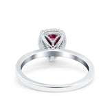 Vintage Style Art Deco Solitaire Accent Pear Wedding Engagement Ring Simulated Cubic Zirconia 925 Sterling Silver