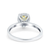 Vintage Style Art Deco Solitaire Accent Pear Wedding Engagement Ring Simulated Cubic Zirconia 925 Sterling Silver