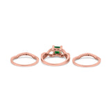 Three Piece Infinity Shank Cushion Cut Art Deco Halo Engagement Ring Round Simulated Cubic Zirconia 925 Sterling Silver