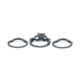 Three Piece Infinity Shank Cushion Cut Art Deco Halo Engagement Ring Round Simulated Cubic Zirconia 925 Sterling Silver