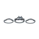 Three Piece Infinity Shank Cushion Cut Art Deco Halo Engagement Ring Round Simulated Cubic Zirconia 925 Sterling Silver